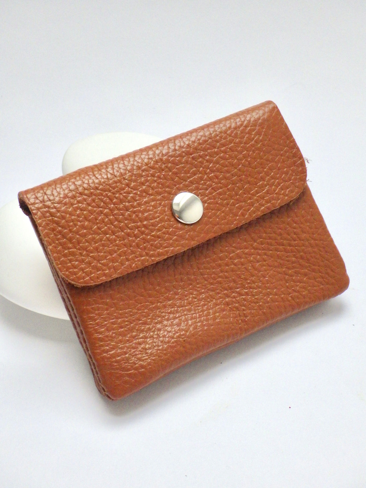 Leder-Portemonnaie - Camel