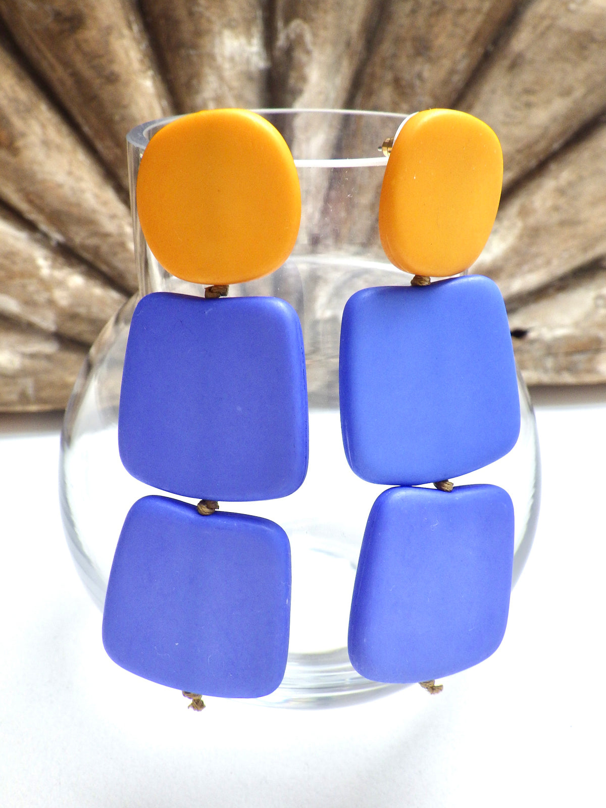 SALE - Ohrringe Gelb/Blau