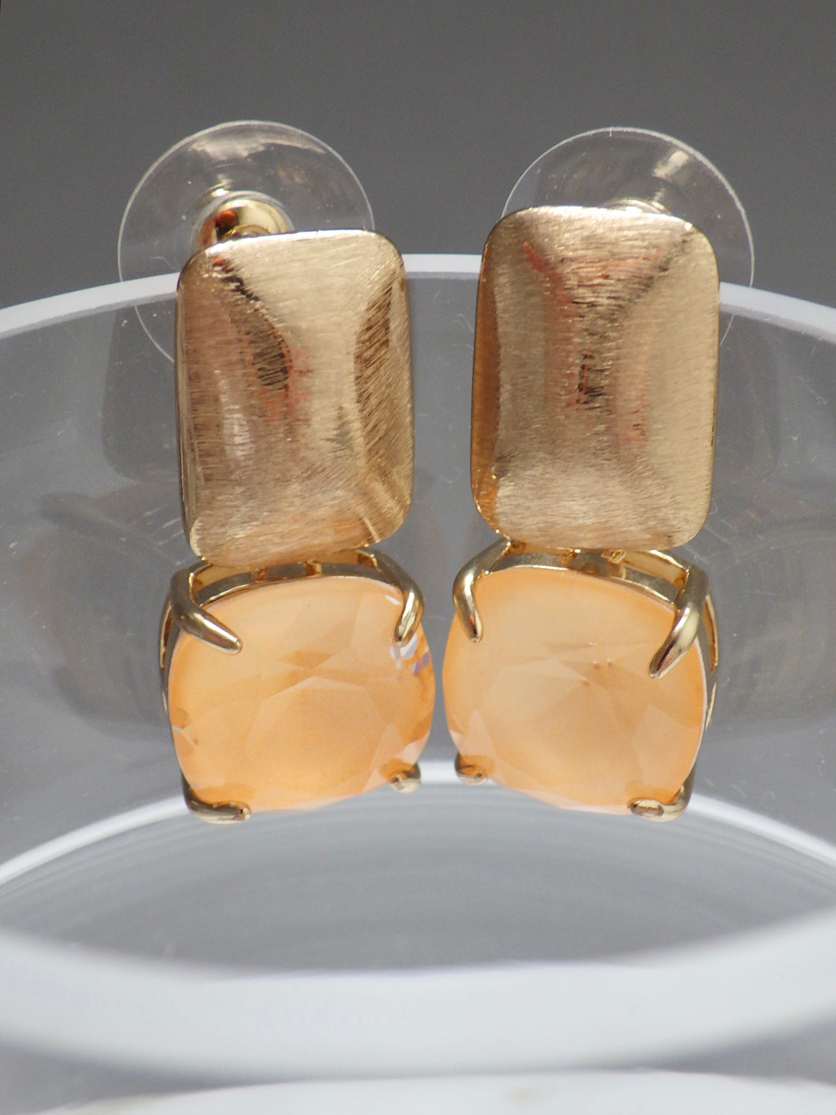 SALE ⭐️ Klassik 2 - Ohrringe - Stecker Gold - Mattes Apricot