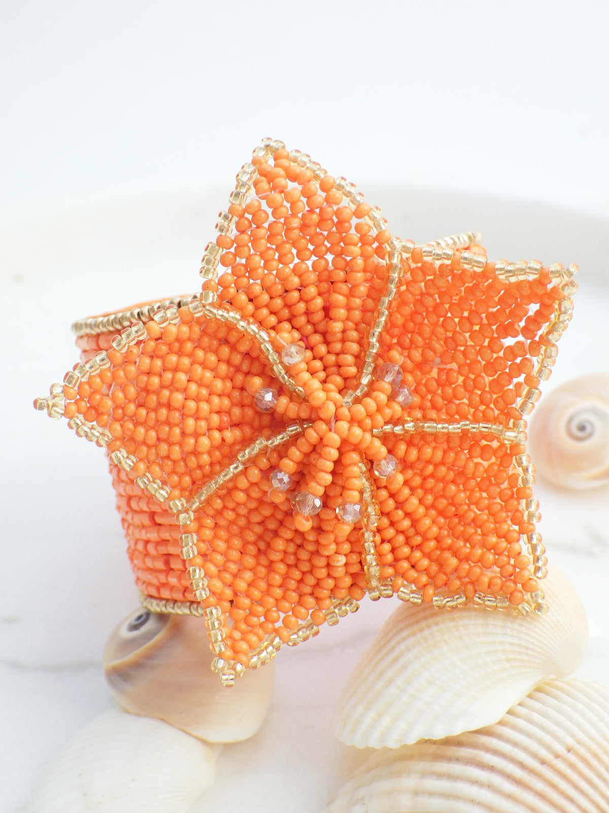 SALE - Armreif - Orange Blume #34