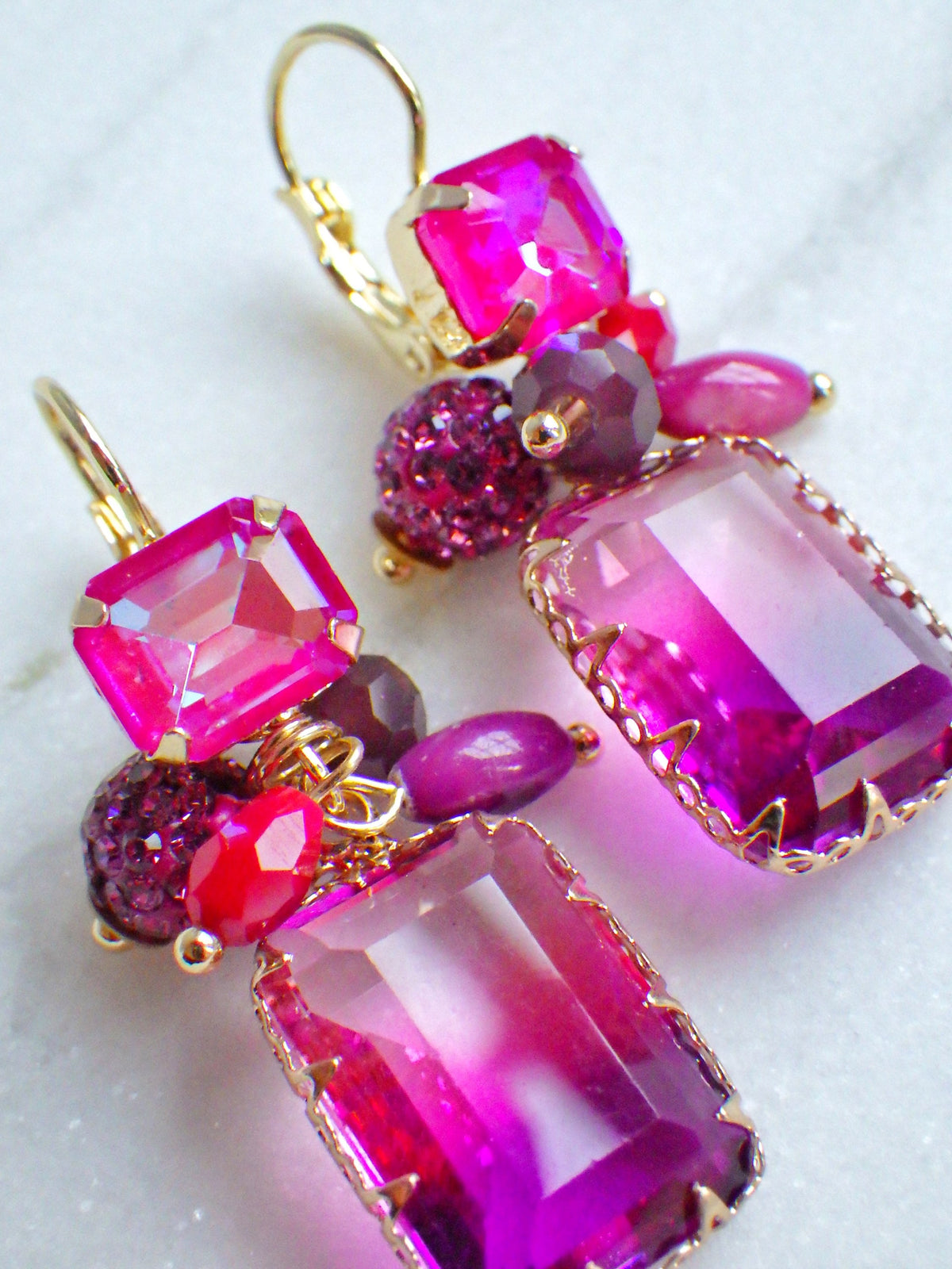 SALE ⭐️ Strasshänger mit Perlen - Pink/Lila