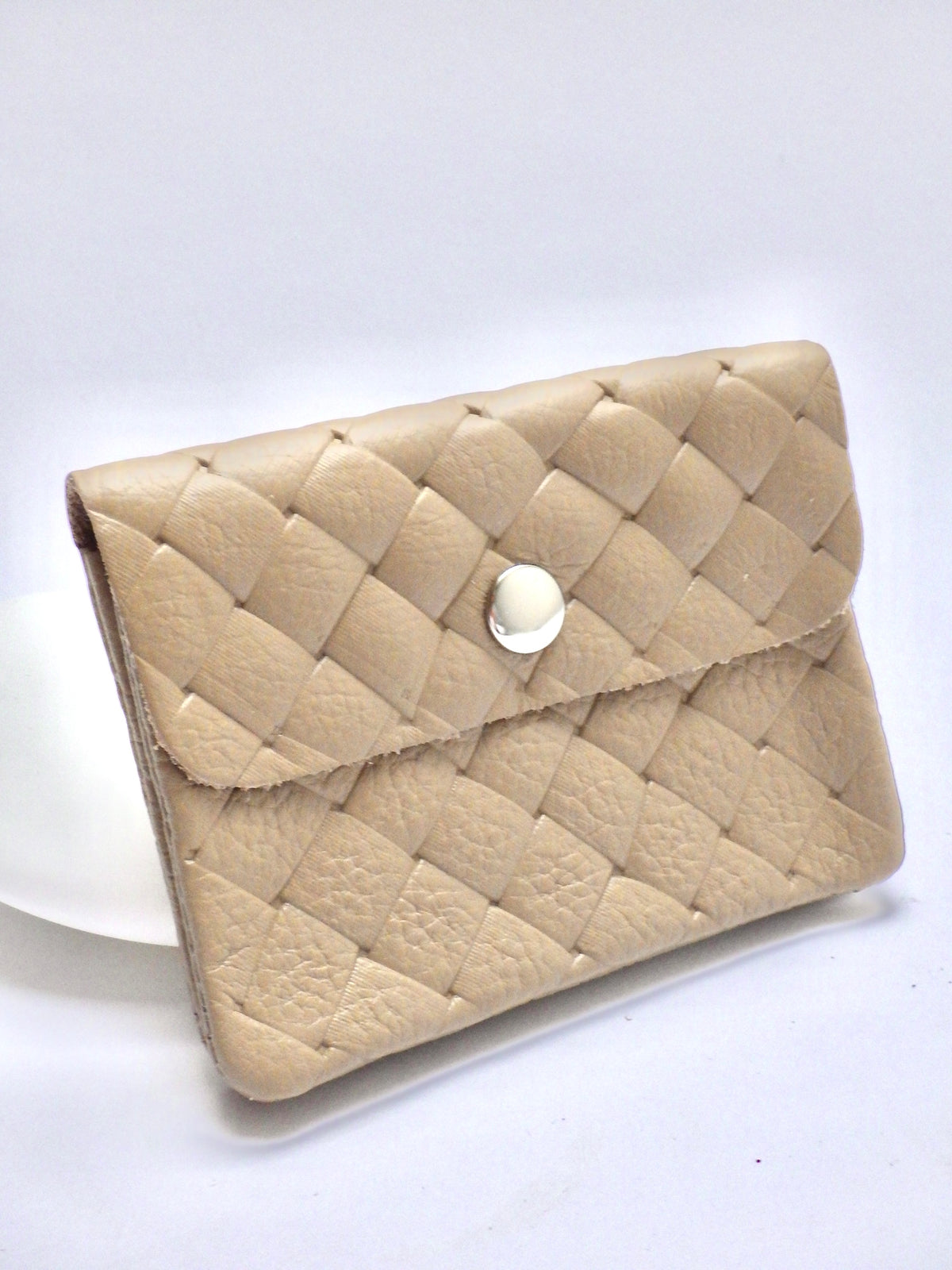 Leder-Portemonnaie - Diamond Beige