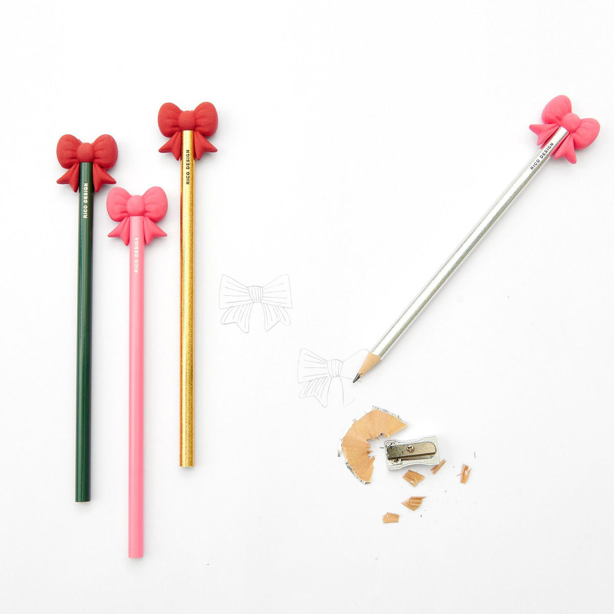 Bleistift mit Schleife - Rosa