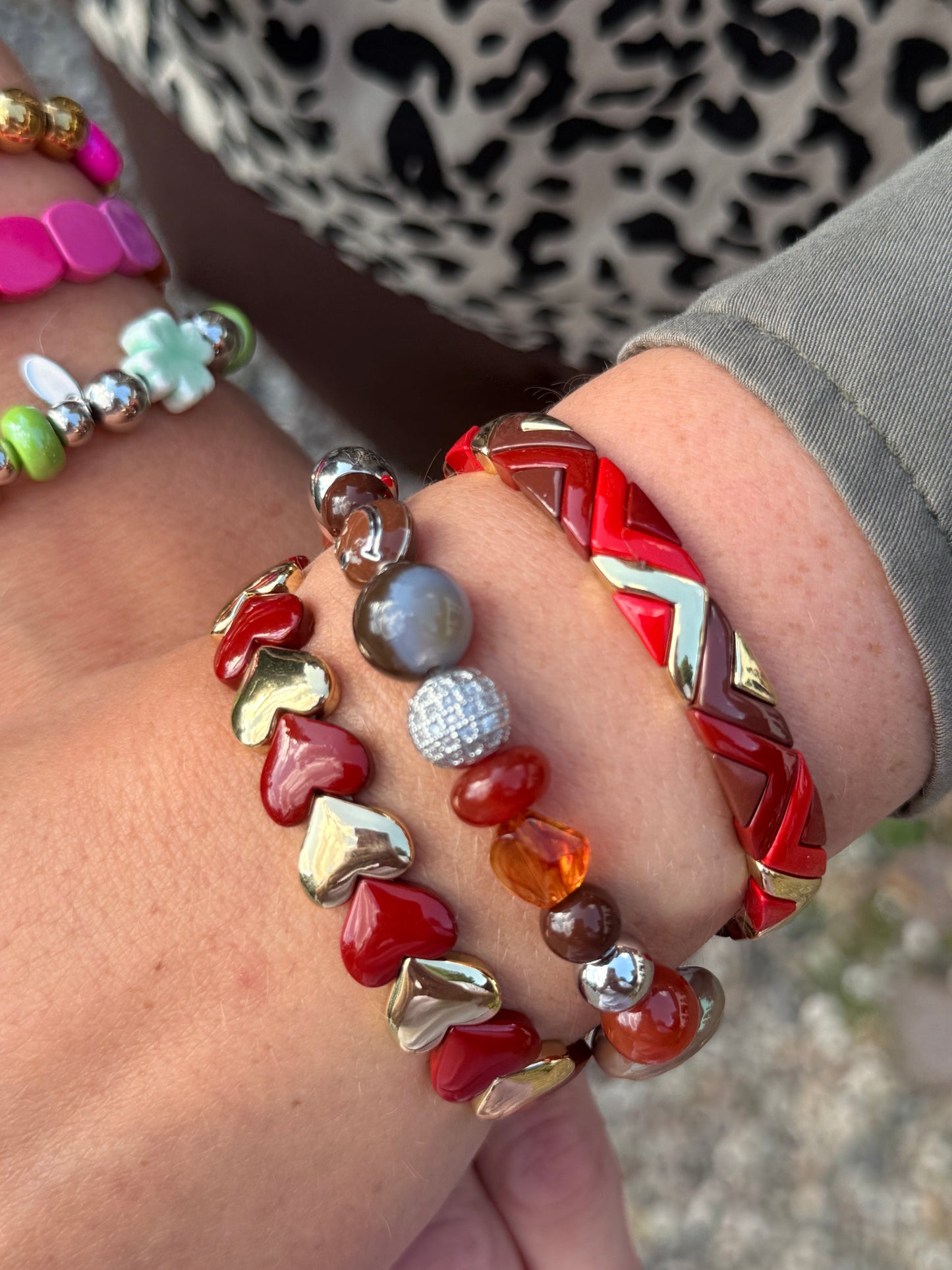 SALE - Armband - Herbstfarben mit Smiley