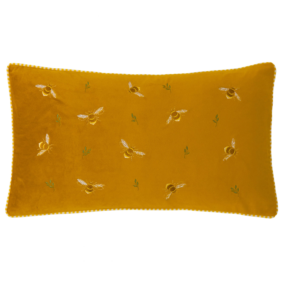 Kissenhülle - Goldener Samt mit Bienen