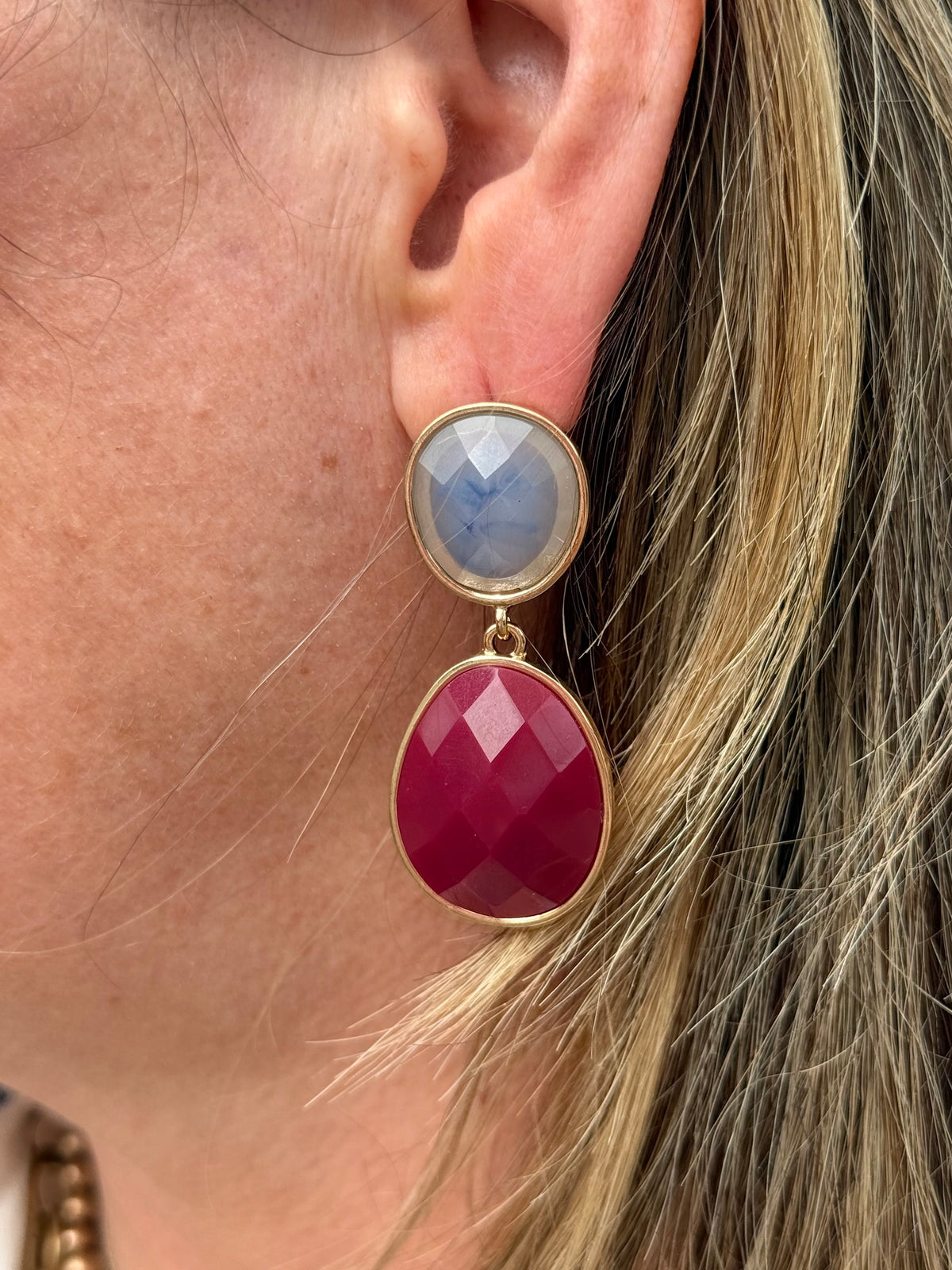 SALE ⭐️ Ohrringe - Sommerhänger Blau/Bordeaux