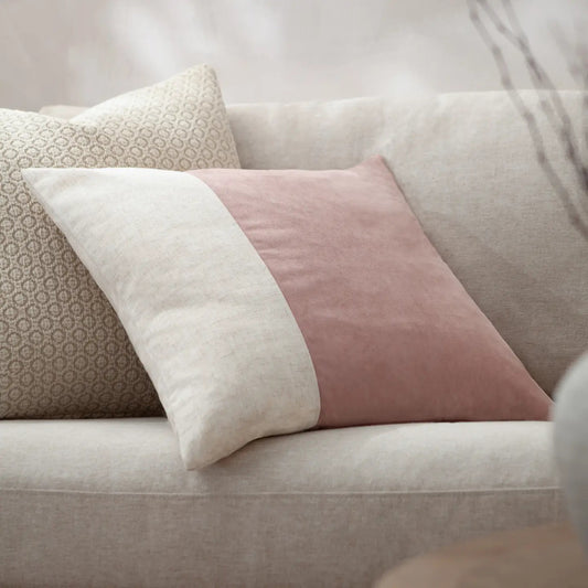 SALE - Kissenhülle Rosa Samt & Leinen