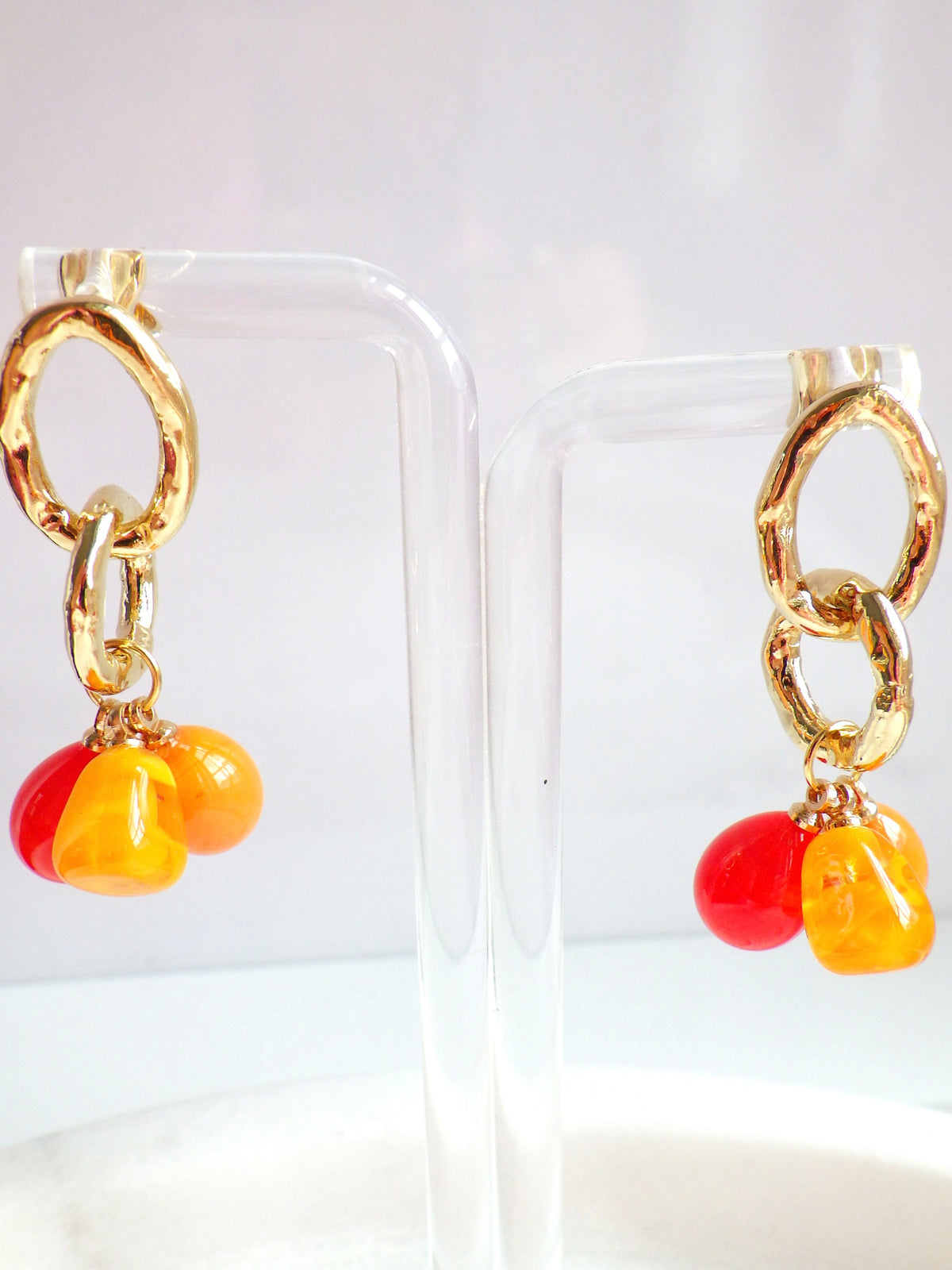 ⭐️ Ohrringe - Muranoglas - 3er Orange