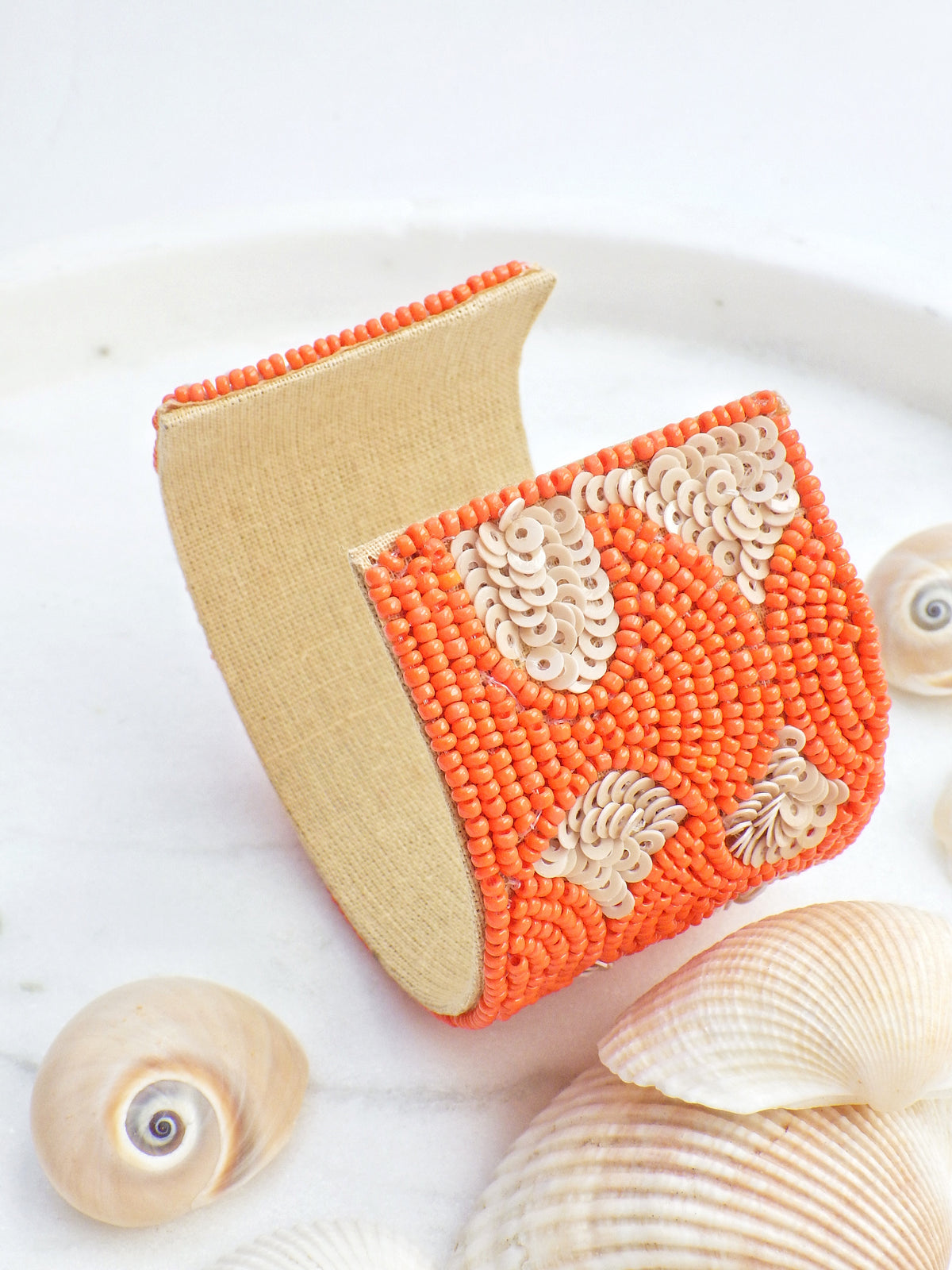 SALE - Armreif - Orange mit Sprenkeln #07