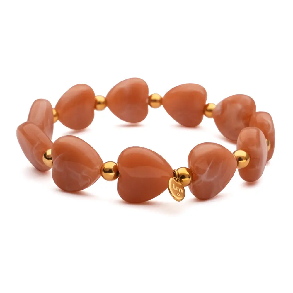 SALE - Lot 83 - Armband Herzen Karamell