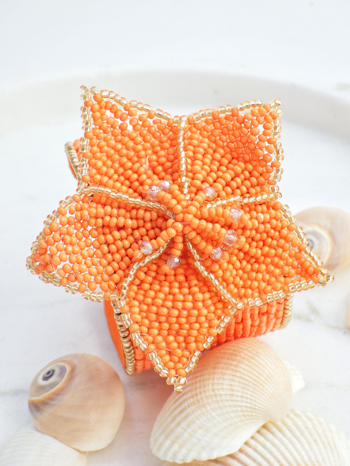 SALE - Armreif - Orange Blume #34