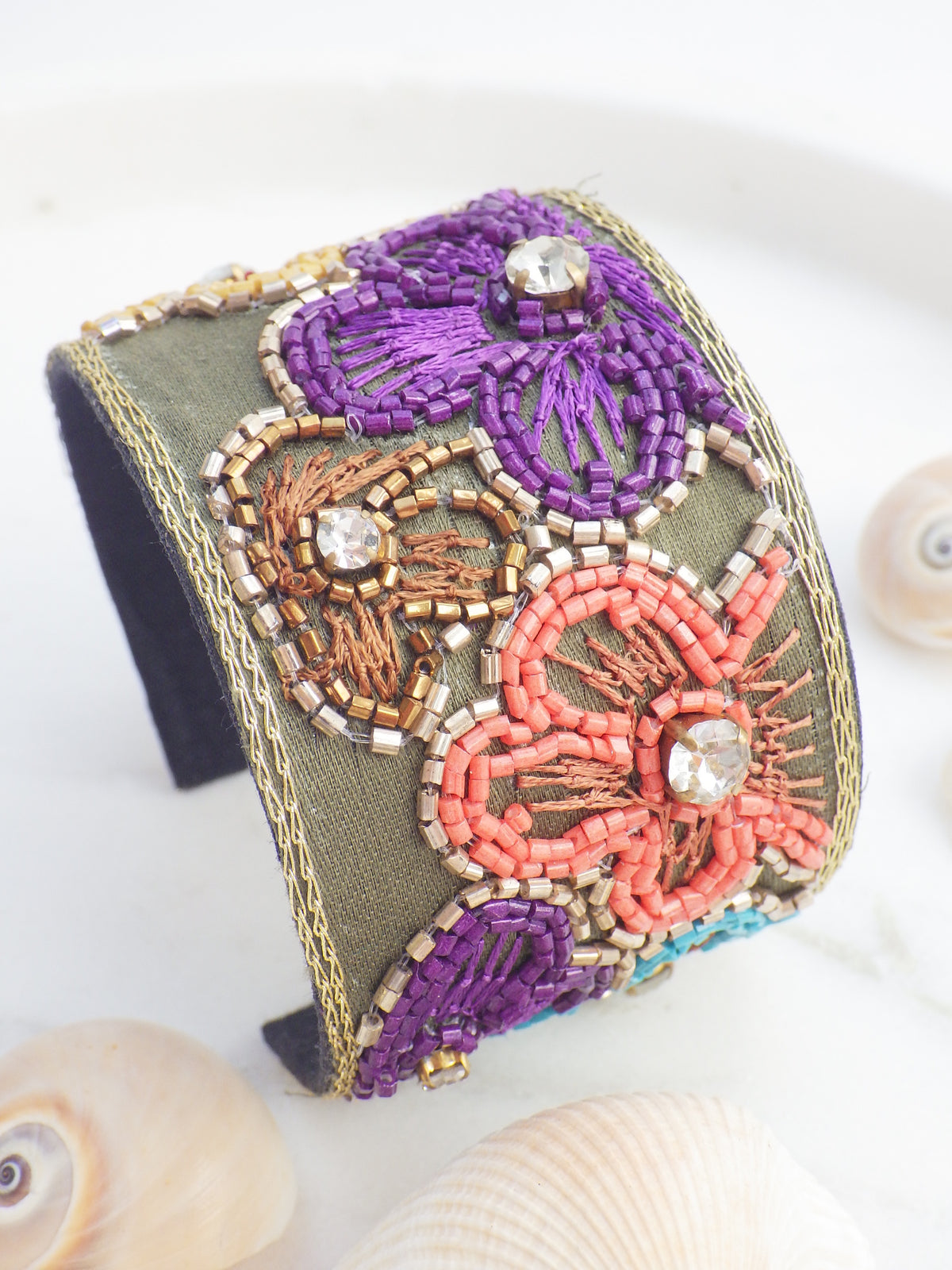 SALE - Armreif - Bunte Blumen #17
