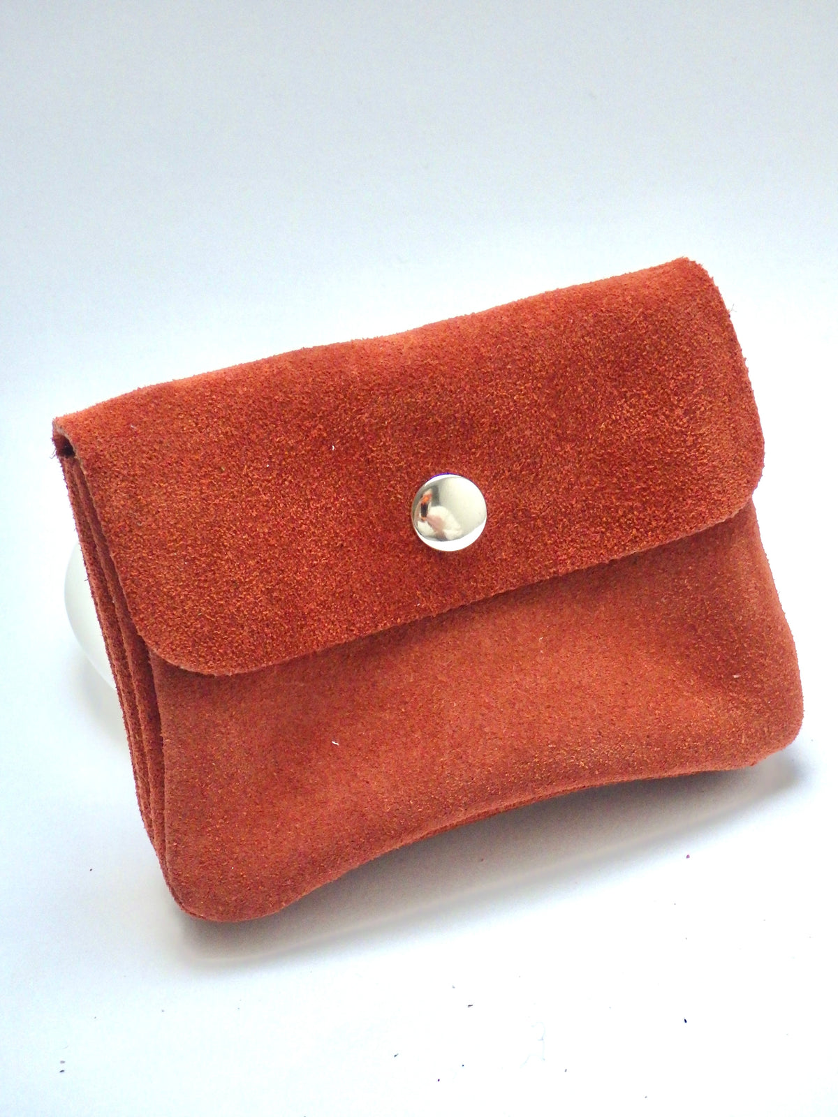Leder-Portemonnaie - Wildleder - Rost