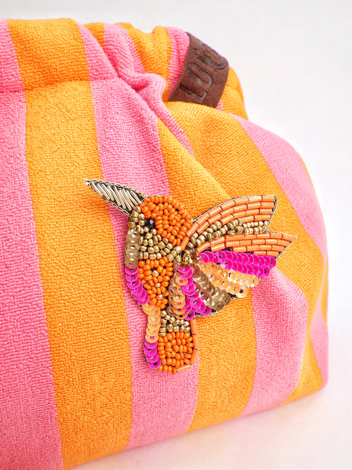 Kolibri - Brosche Pink/Orange