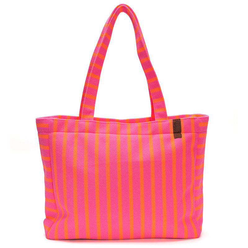 SALE ⭐️ Lot 83 - Pink/Orange Frottee gestreift - Strandshopper