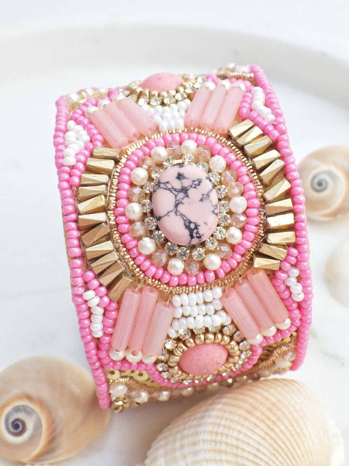 SALE - Armreif - Rosa Stein #15