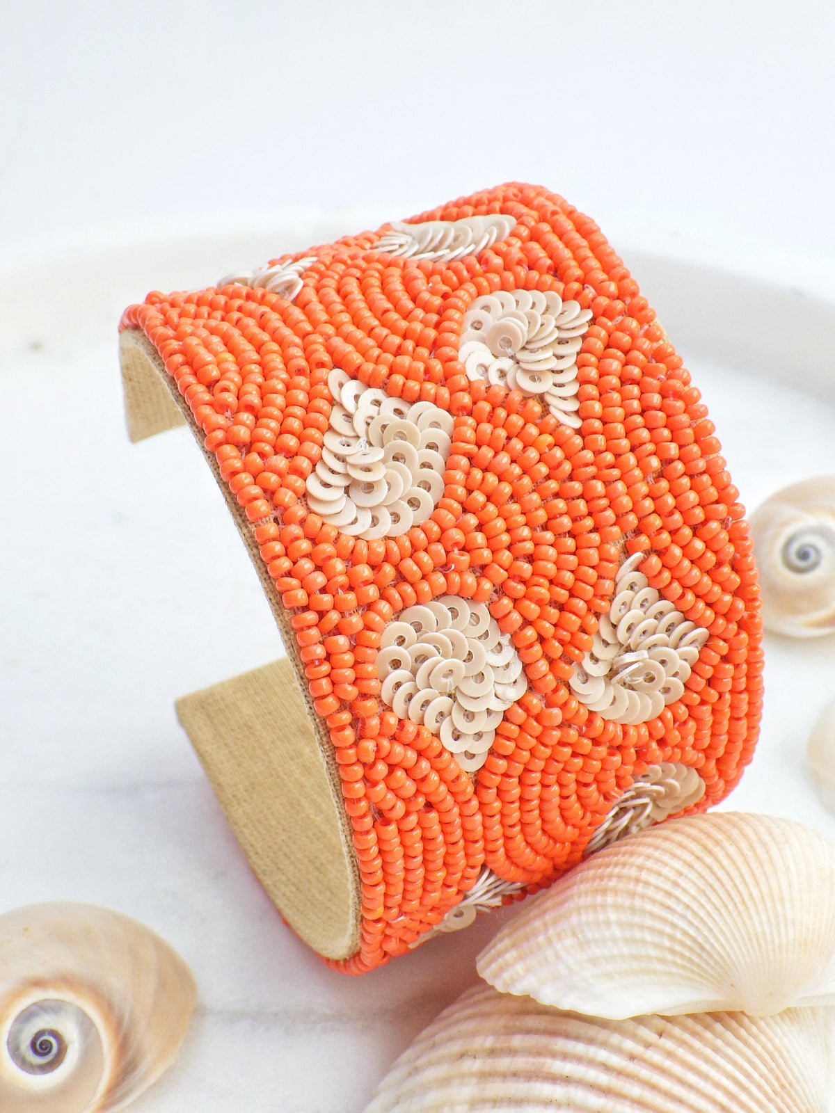 SALE - Armreif - Orange mit Sprenkeln #07